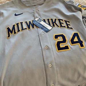 Brewers authentic game worn signed jersey
